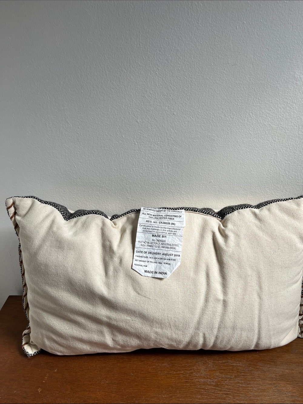 Threshold Striped Black and Cream Lumbar Throw Pillow - Picture 3 of 5